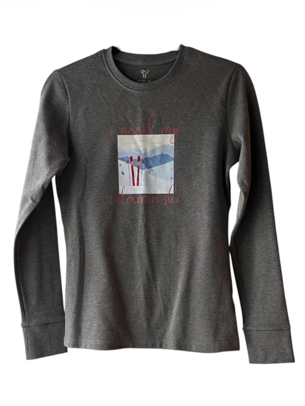 Fera Women's Long Sleeve Tee Dark Gray Size S EUC Ski Winter Outdoors Layering